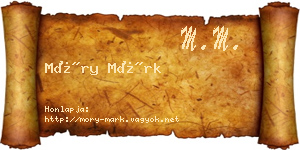 Móry Márk névjegykártya